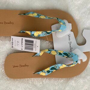 Vera Bradly lemon flip flops - size 7-8 (medium)